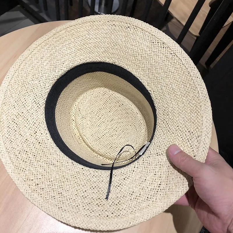 Internet Celebrity Ins Travel Wide Brim Flat Top Japanese Style Straw Hat