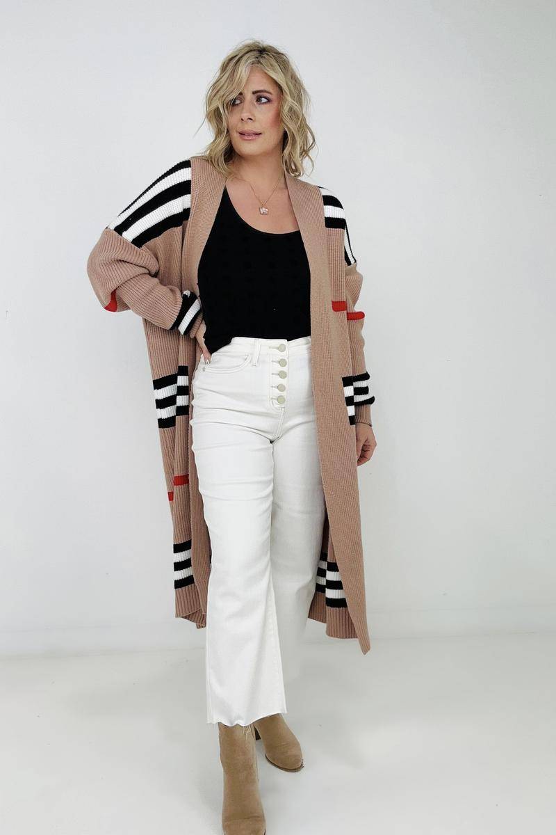 Maxct &"The Burbs" Oversized Striped Knit Duster Cardigan