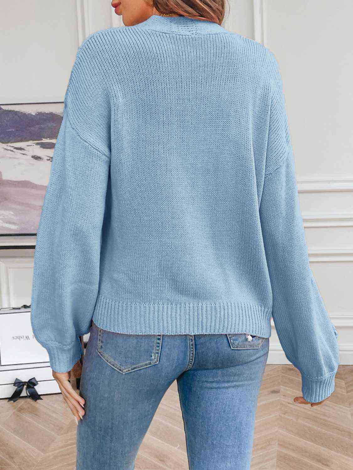 Maxct &Floral Long Sleeve Open Front Cardigan