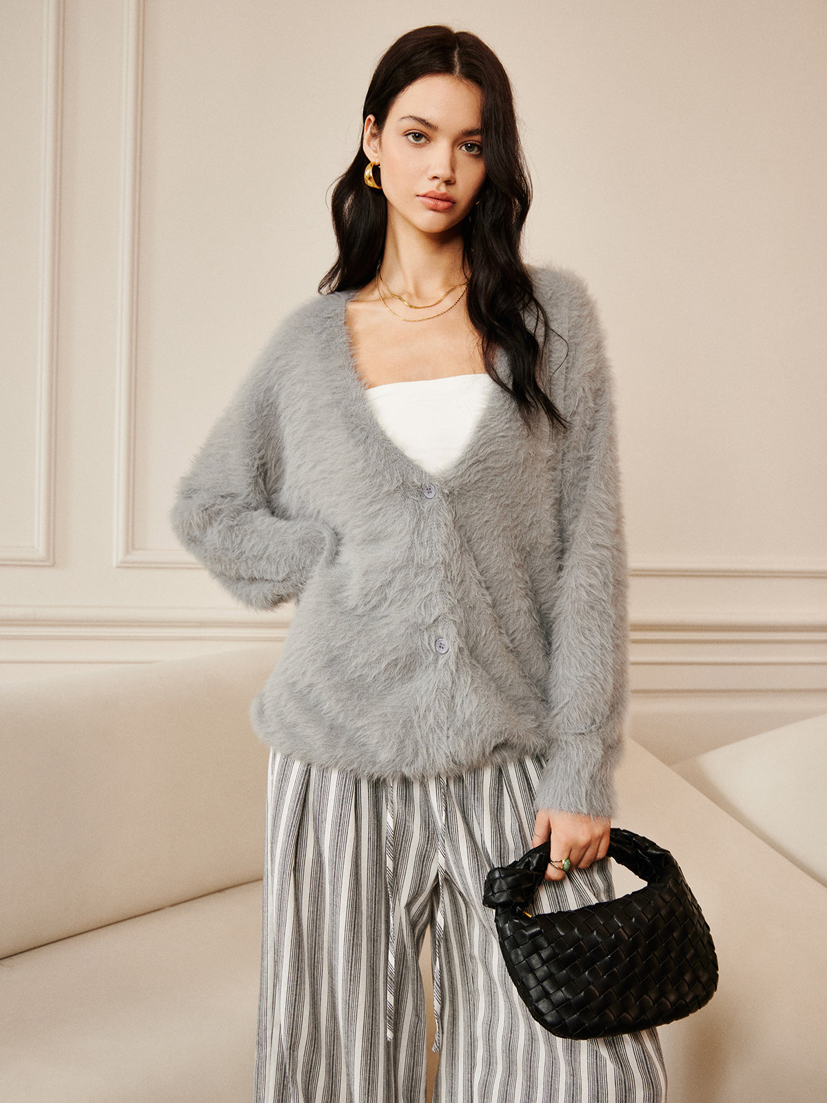 Maxct-Fall Casual Outfits Oversize Furry Cardigan