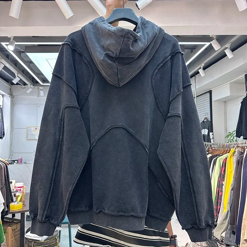 Solid High Street Patchwork Hoodie Maxct - Image 4