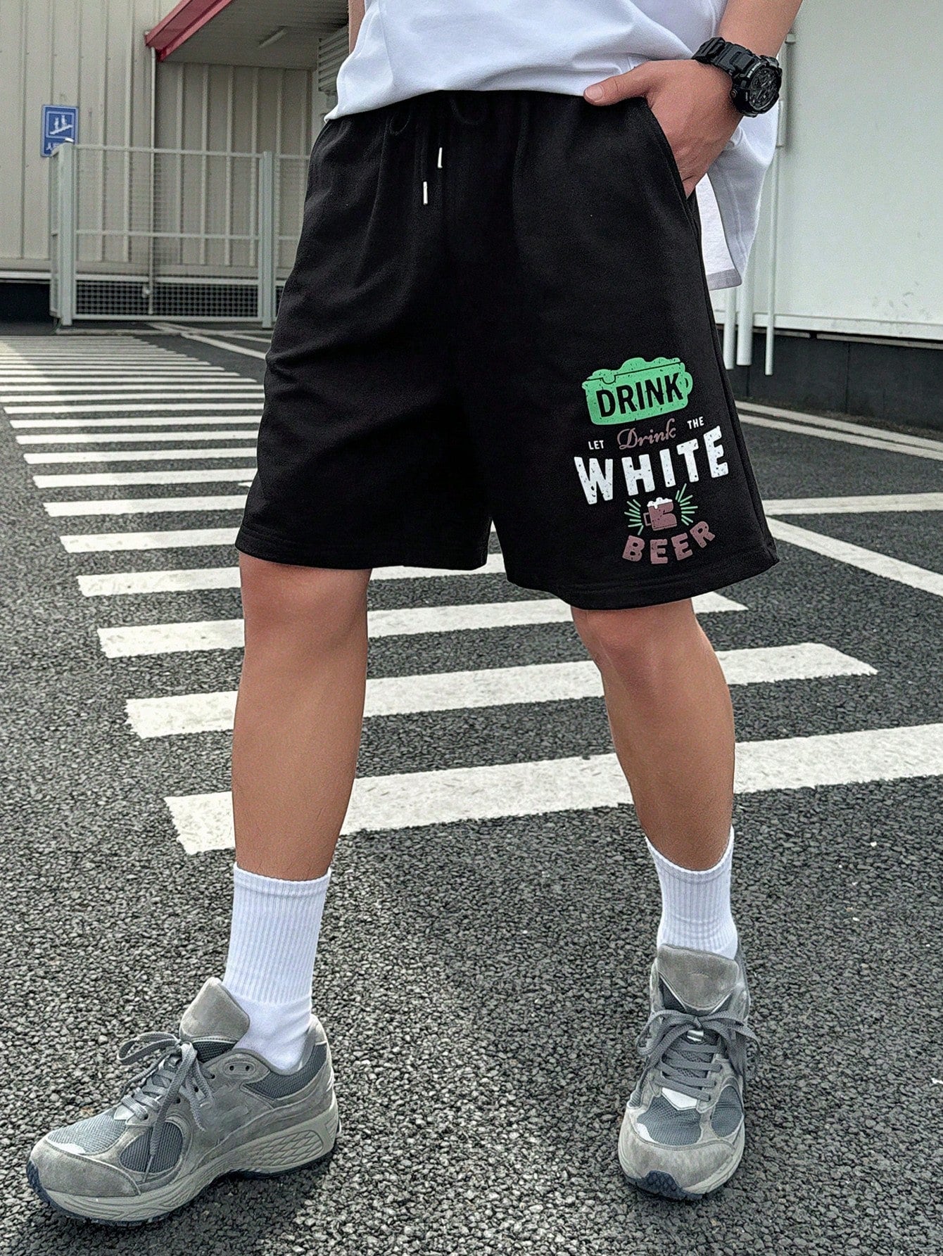 Maxct Men Casual Printed Letter Shorts For Spring And Summer