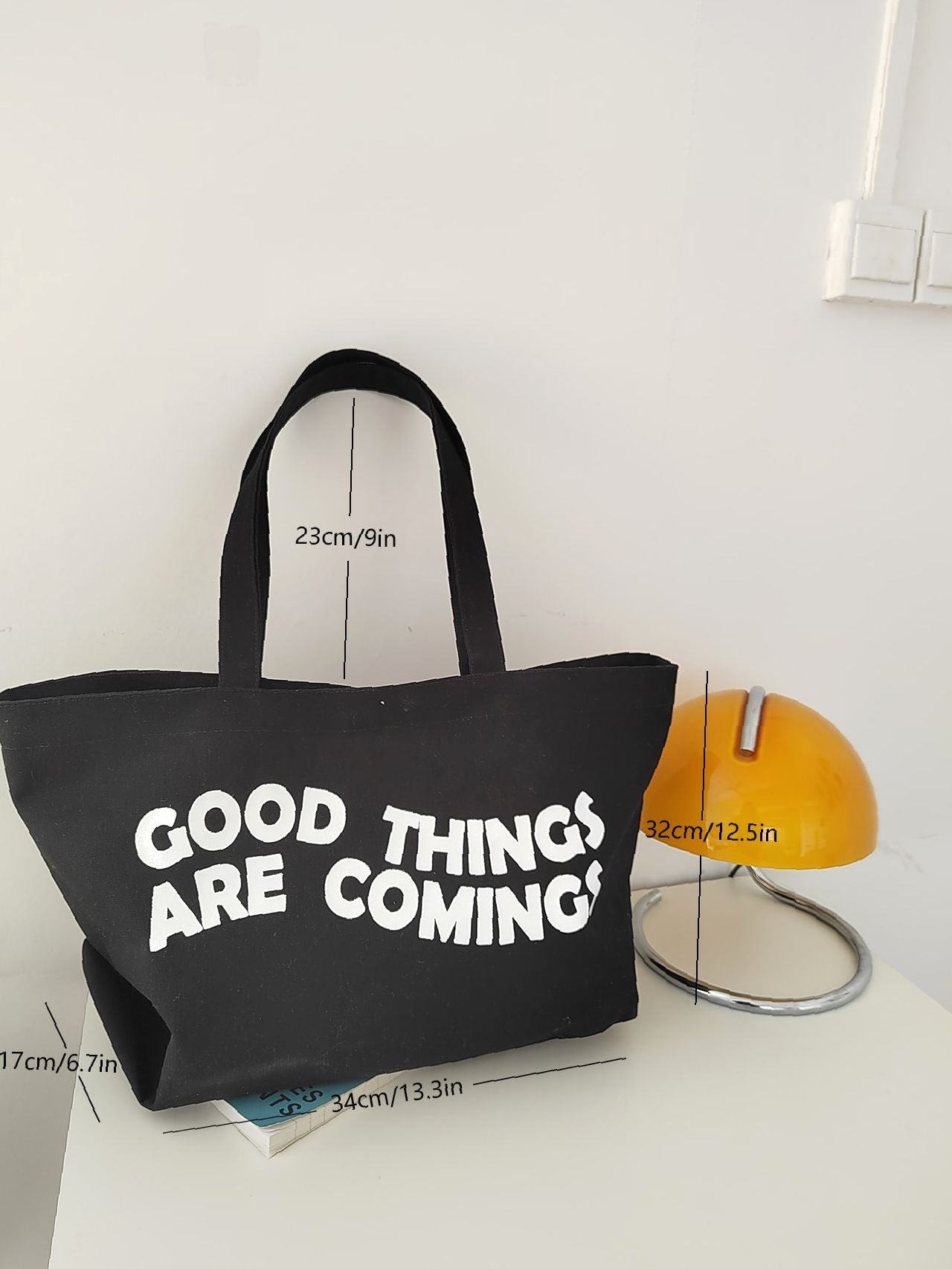 Maxct - Slogan Graphic Large Capacity Shopper Bag  - Women Tote Bags