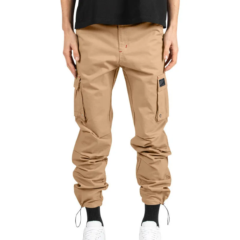 Maxct popular summer new men's  New woven fabric bundle multi-pocket solid color casual pants tooling trousers