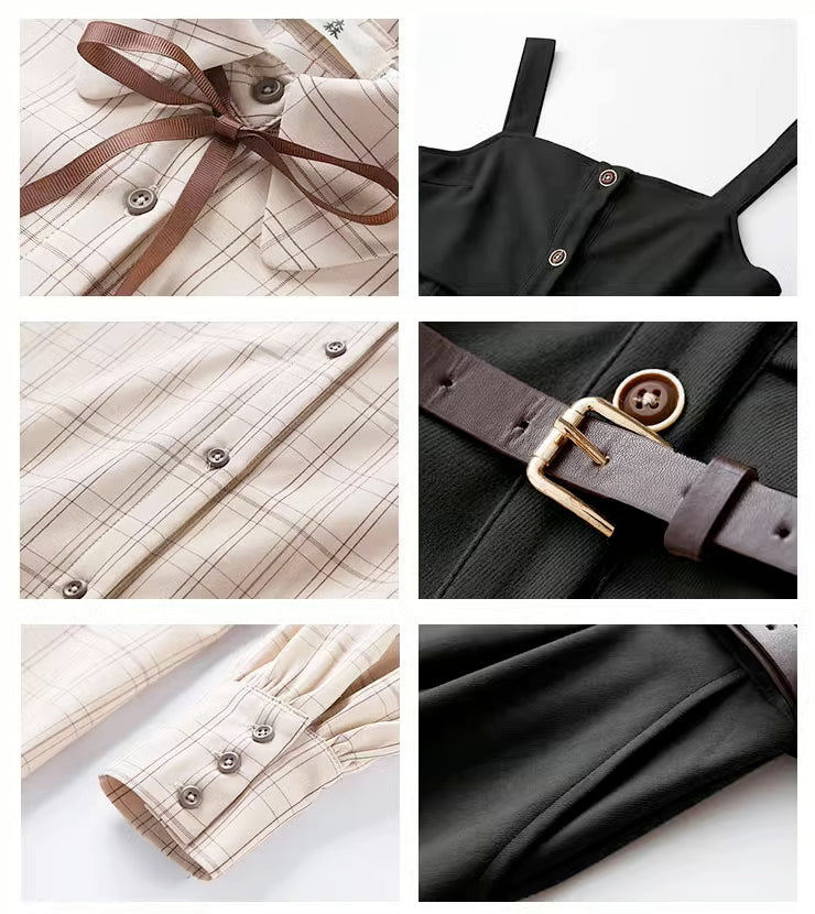 Suede Button Up Cami Pinafore Dress Set Maxct