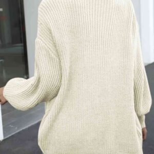 Maxct &Drop Shoulder Balloon Sleeve Cardigan
