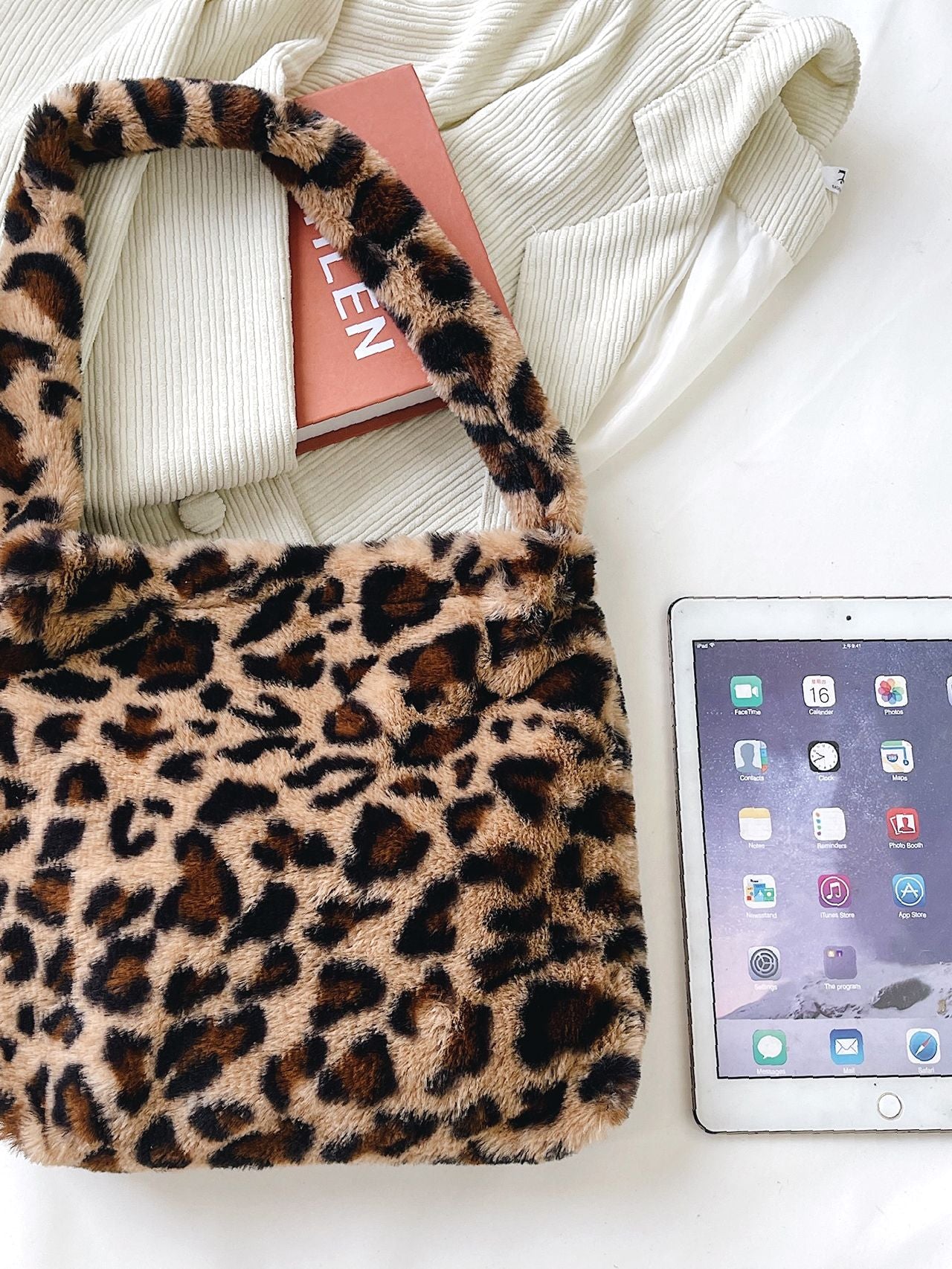Bag For Love - Fluffy Leopard Pattern Square Bag  - Women Maxct Bags
