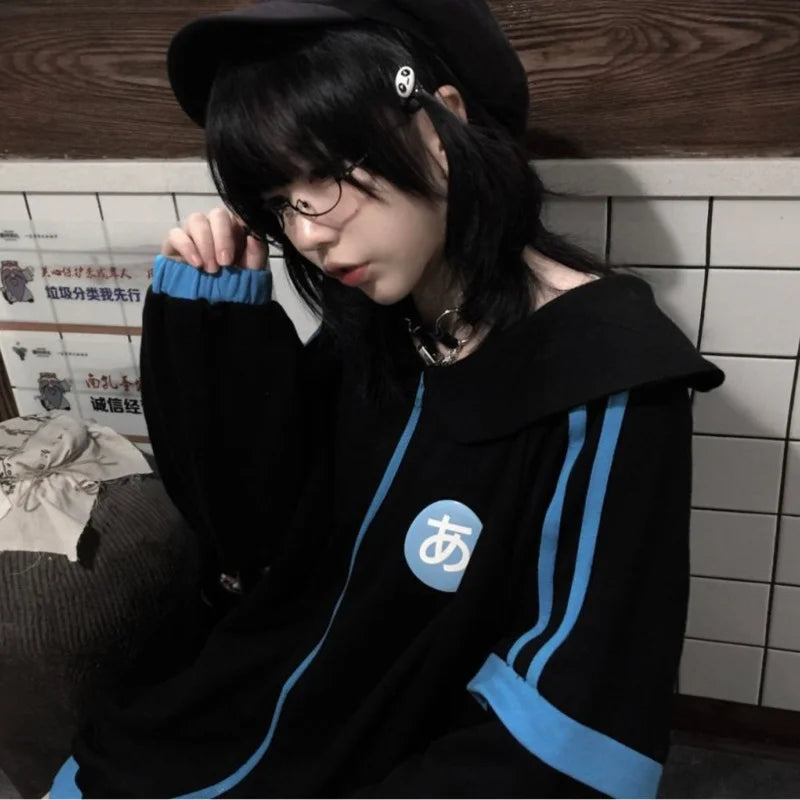Maxct New Japanese Kawaii Jackets Y2K Women Cute Oversized Sweatshirt Preppy Outwear Harajuku Grunge Fairy Clothes Chaquetas Mujer