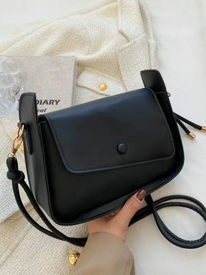 Bag For Love - Minimalist Metal Decor Baguette Bag - Women Maxct Bags