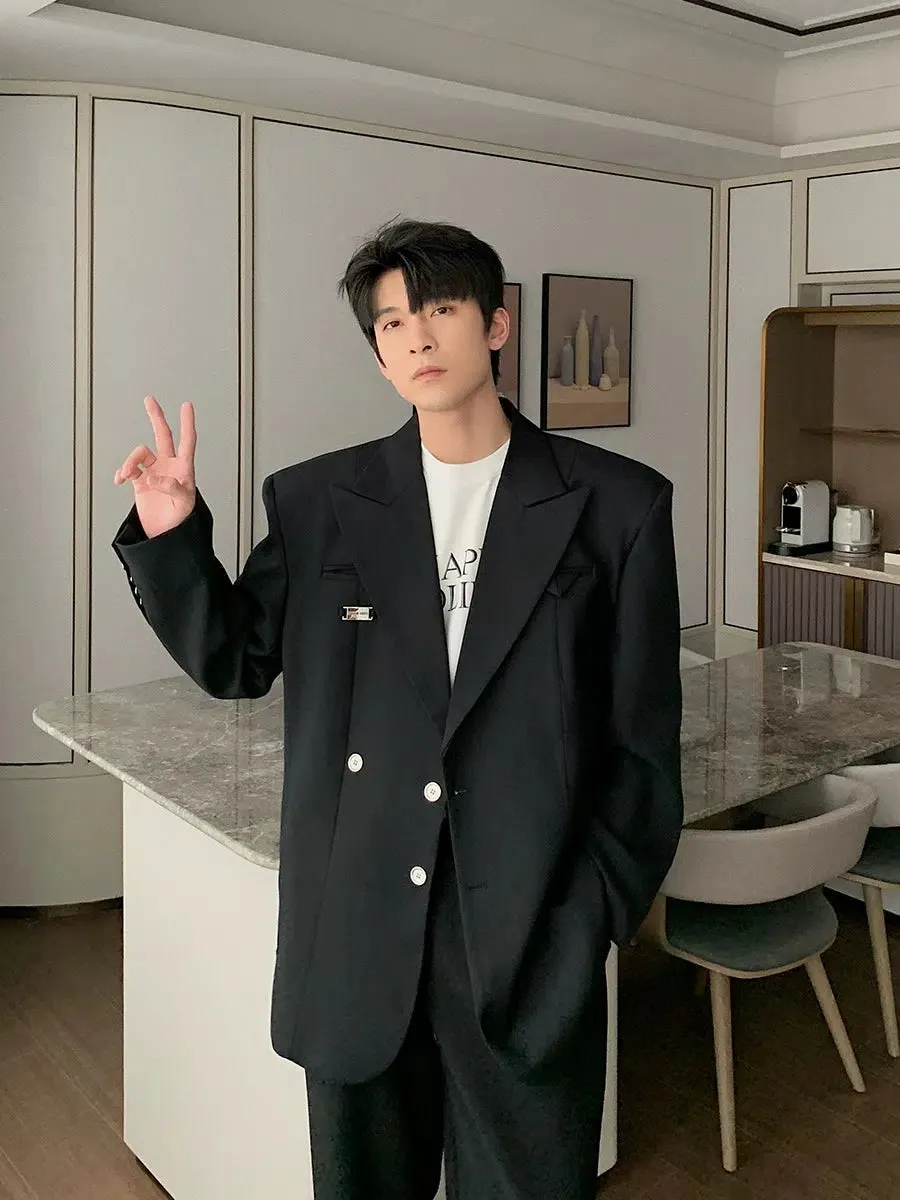 Maxct Lapel Collar Single Suit Jacket