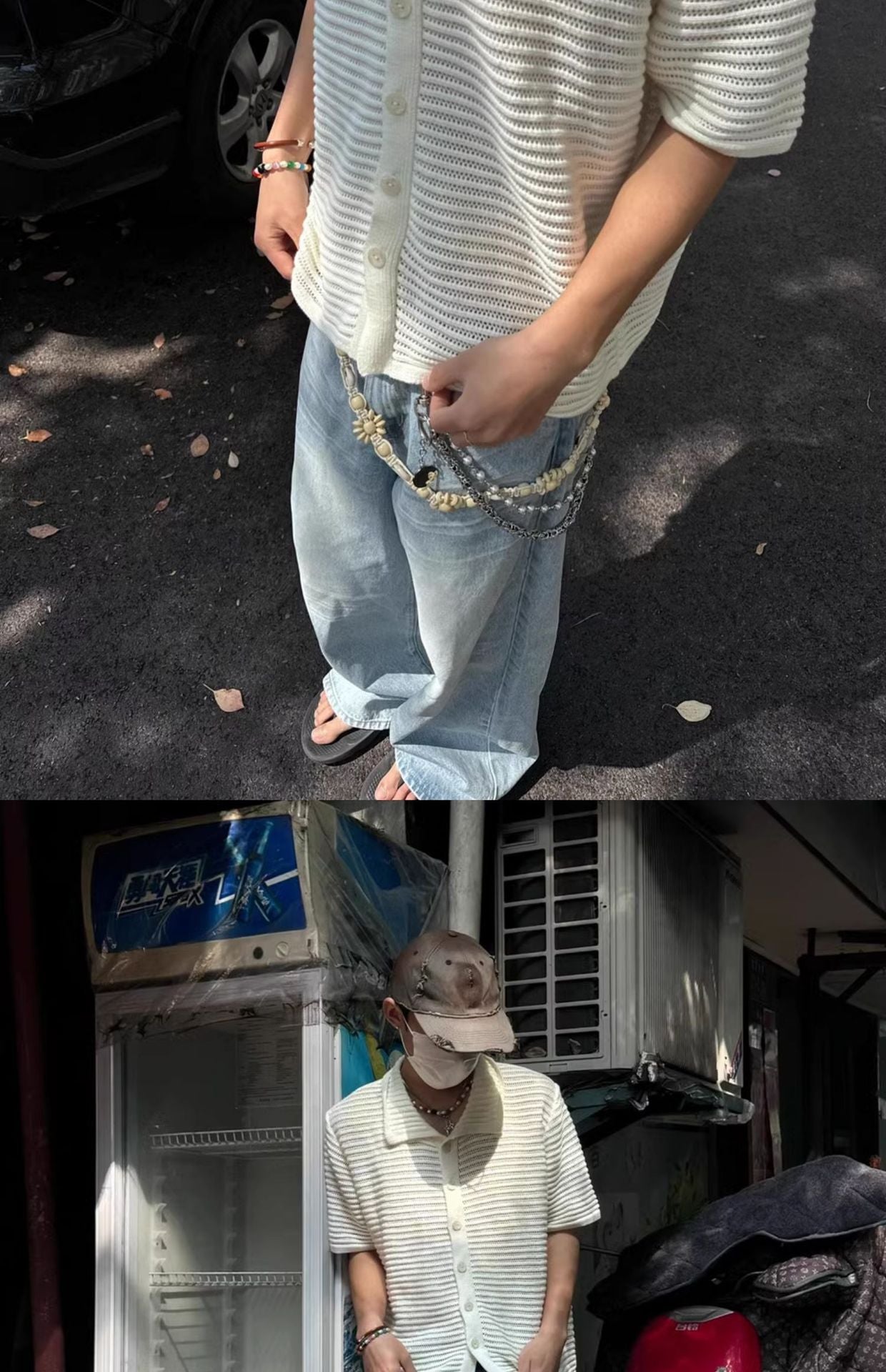 Maxct 90s Streetwear Niche Retro Hollow Shirt Boys Summer New Knitted Shirt Short-sleeved Old Money Style Wear Lapel Half-sleeved Top