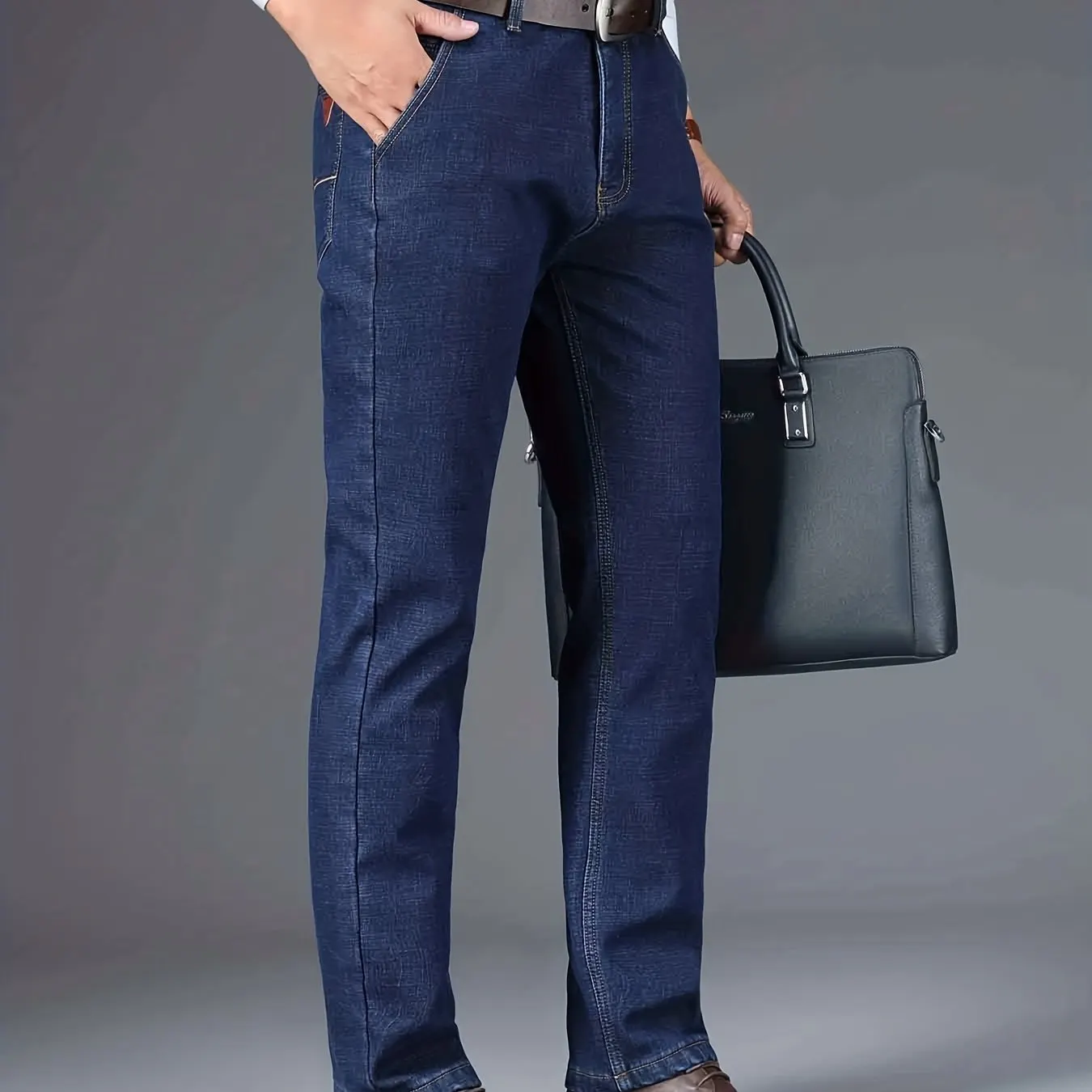 Maxct Chic Jeans For Business, Men's Semi-formal Stretch Dress Pants For All Seasons, Father's Gift