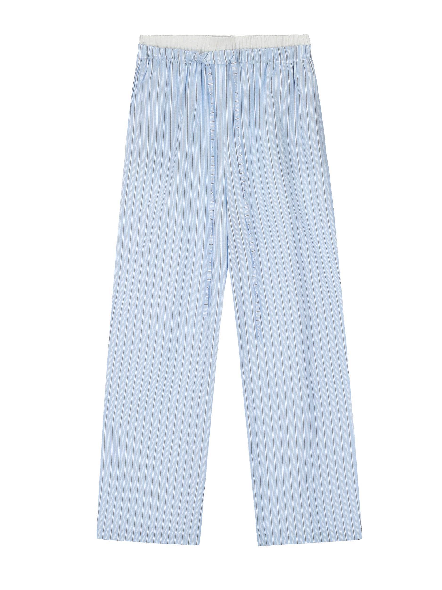 Maxct Stripe Loose Double-Waisted Tie Front Pants