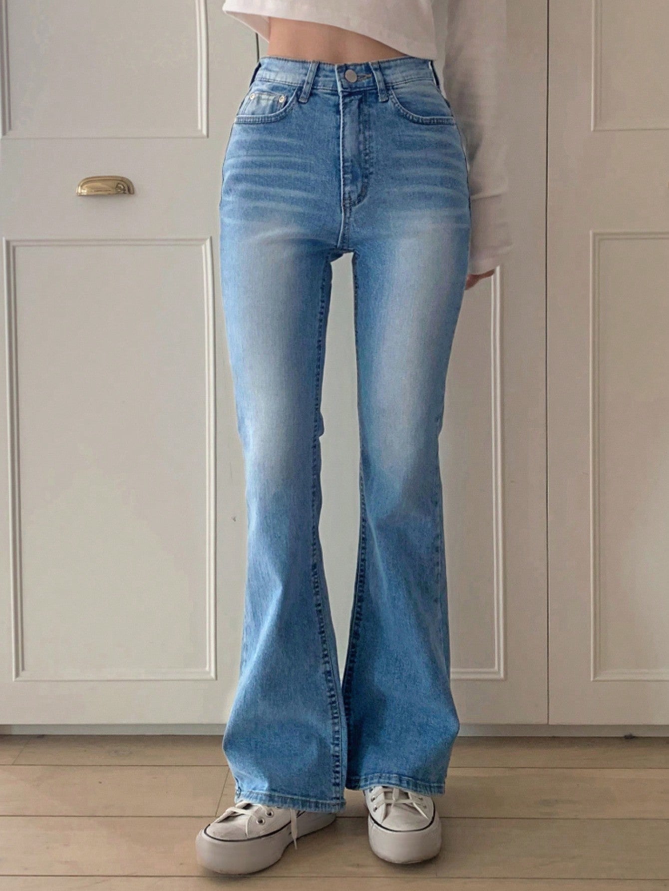 Maxct Women's Cat Whisker Detail Daily Jean Flared Pants