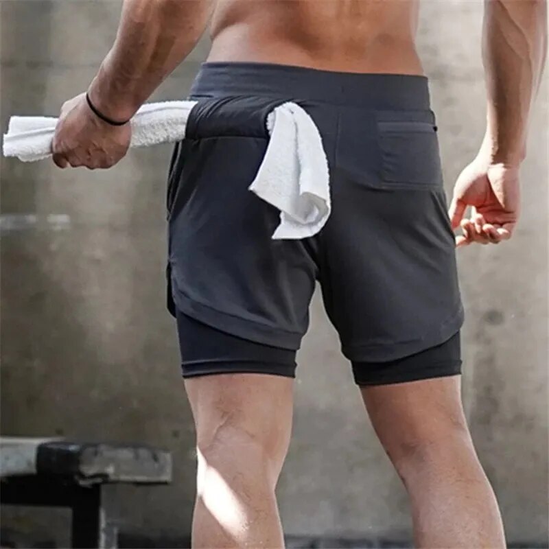 Quick Dry Fitness, Running, Workout Shorts 2 in 1 for Men Maxct