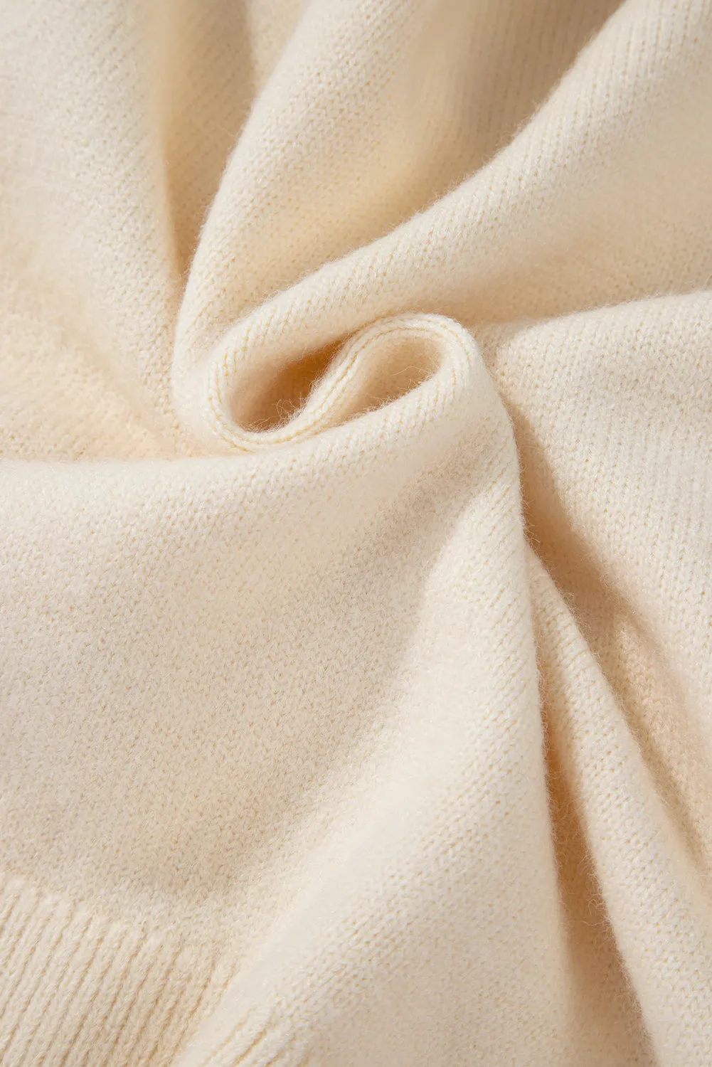 Maxct &Bowknot Front V Neck Long Sleeve Cardigan
