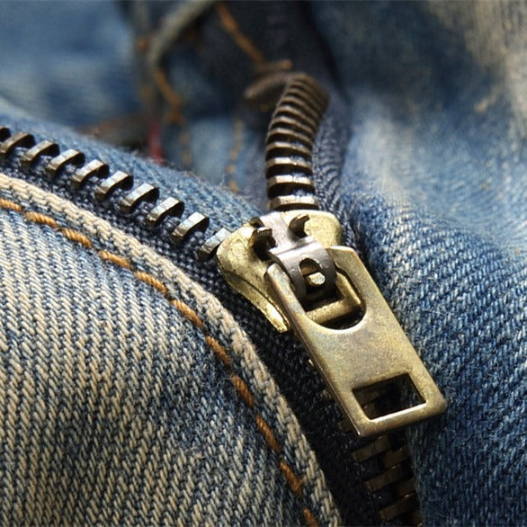 Men's Casual Letter Embroidery Jeans, Chic Vintage Style Skinny Denim Pants
