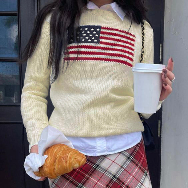 Maxct Mable American Flag Sweater