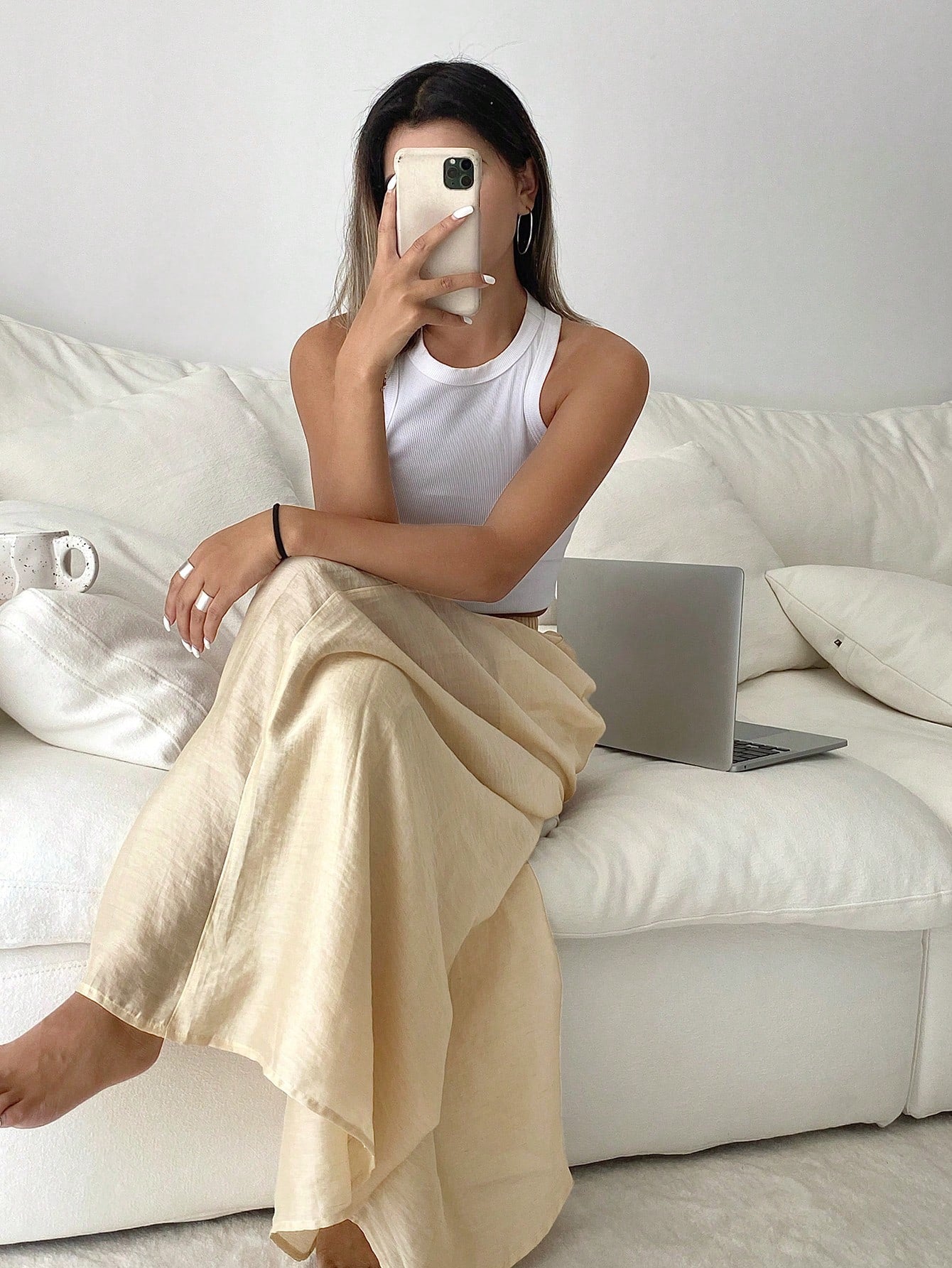 Maxct Spring/Summer Casual Loose Pantskirt Home Clothing