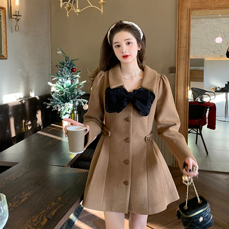 Sweet Bow Dress Coat Maxct