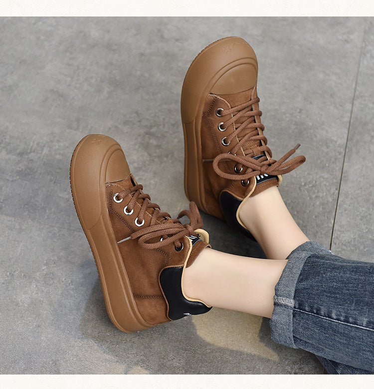 Vintage Leather Lace-Up Short Boots Maxct