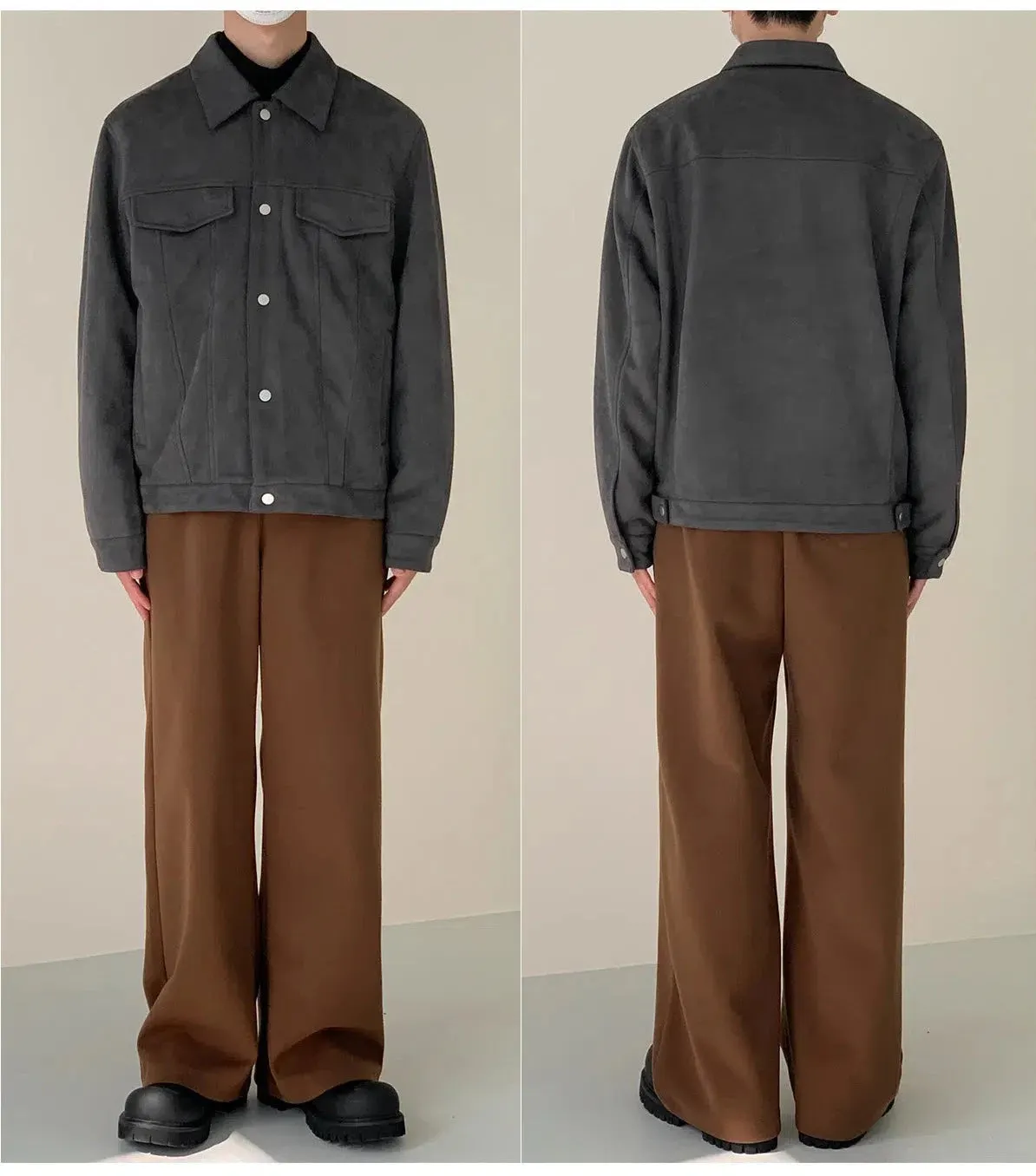 Maxct Side Seam Pocket Suede Jacket