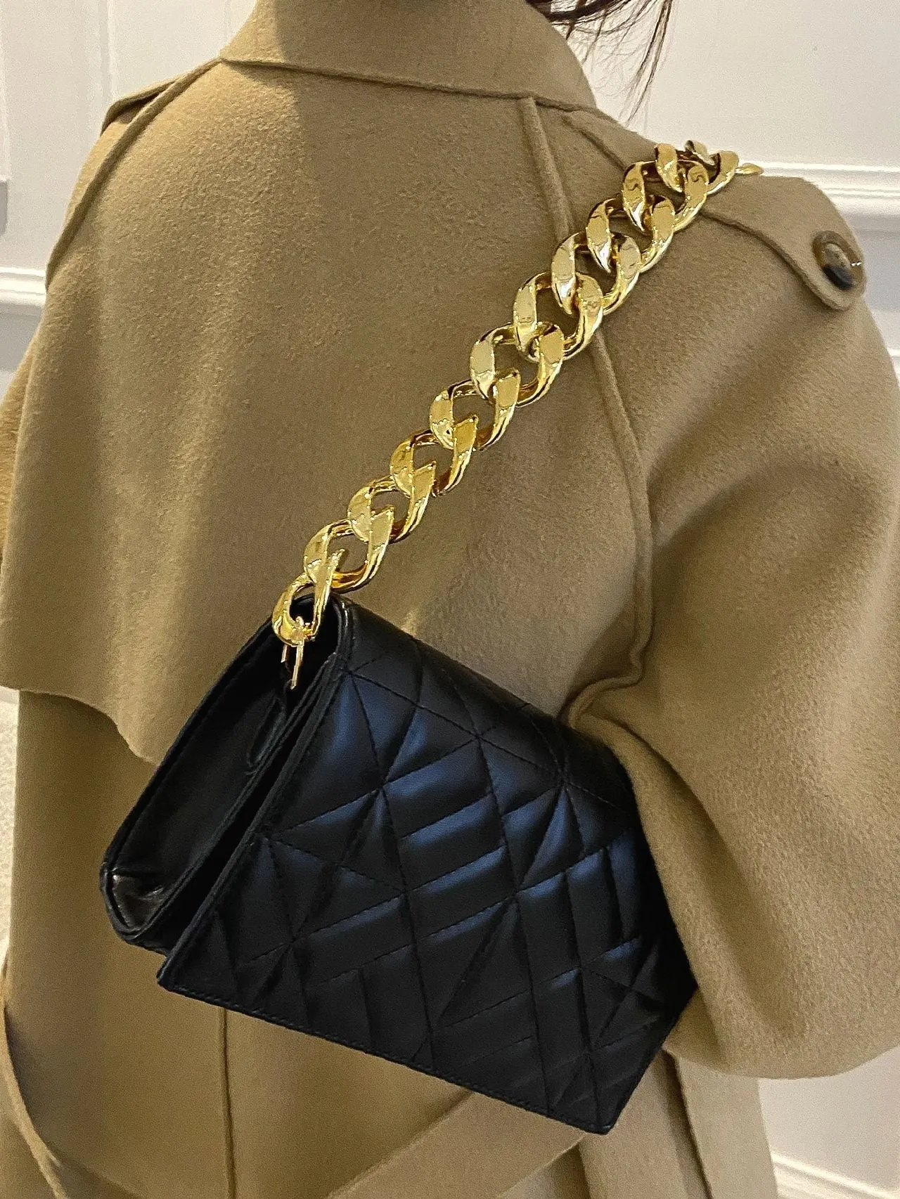 Bag For Love - Quilted Chain Square Bag  - Women Maxct Bags