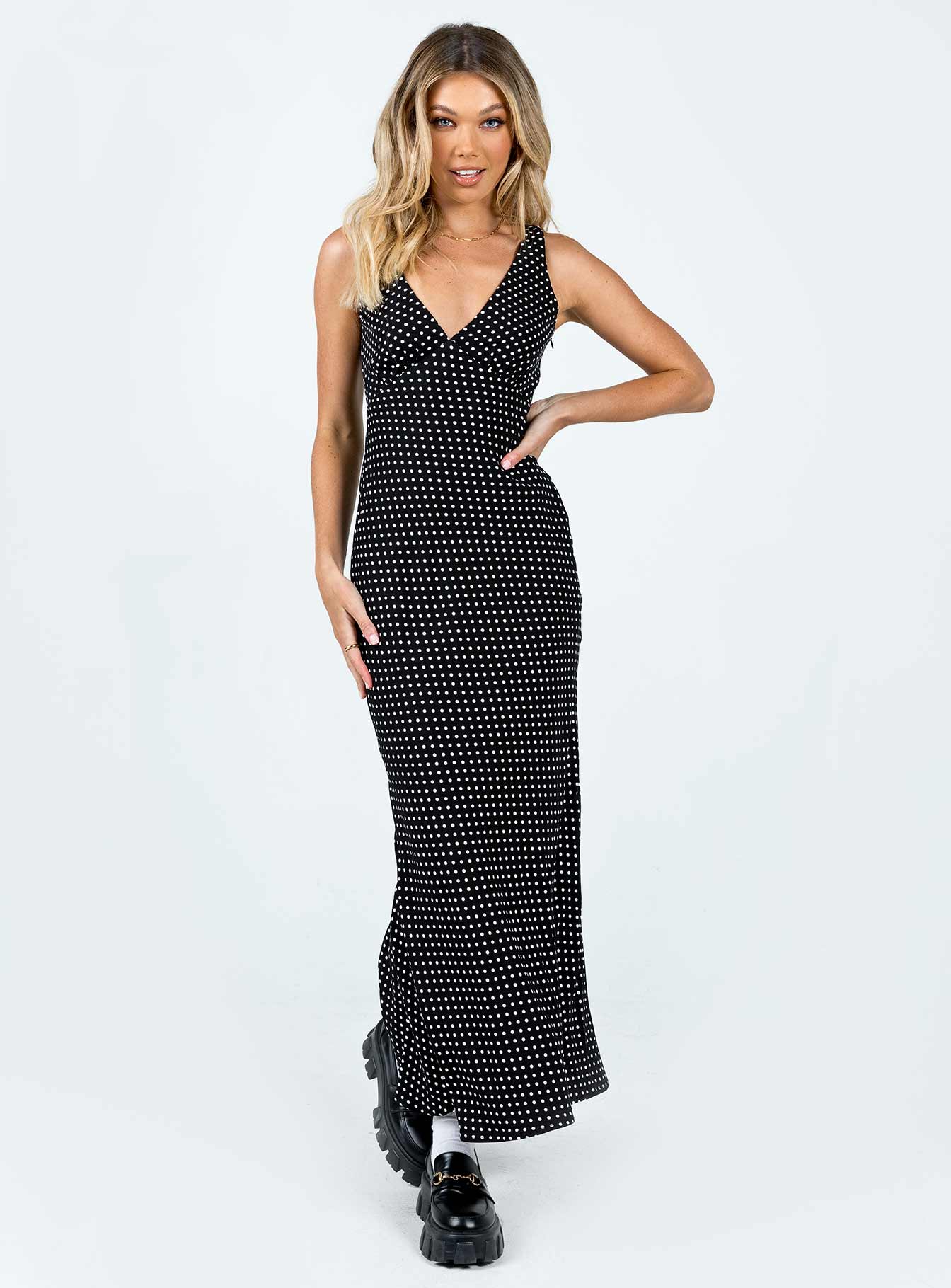 Maxct Nellie Maxi Dress Black Polka Dot