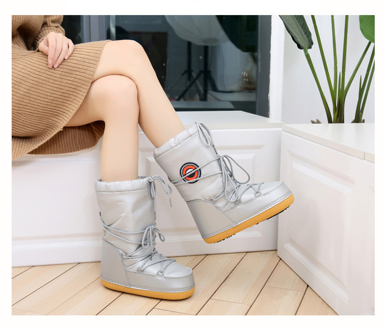 Winter Non-Slip Mid-Calf Slip-on Snow Boots for Women