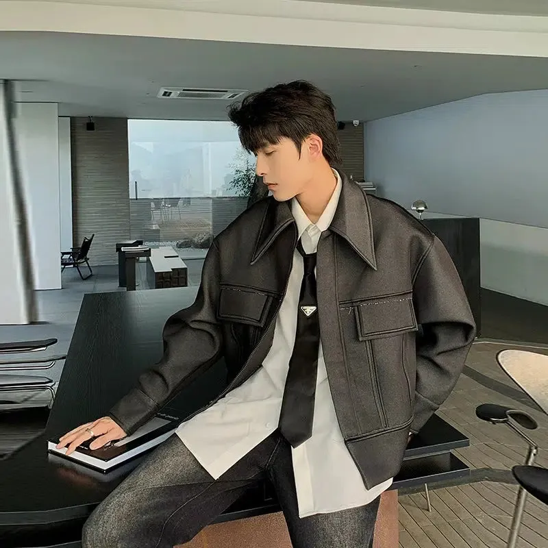 Maxct Stitching Pocket Design Zip Bomber Jacket