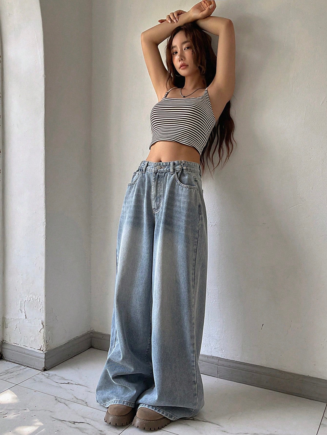 Maxct Ladies' Plain & Simple Daily Wear Denim Long Pants