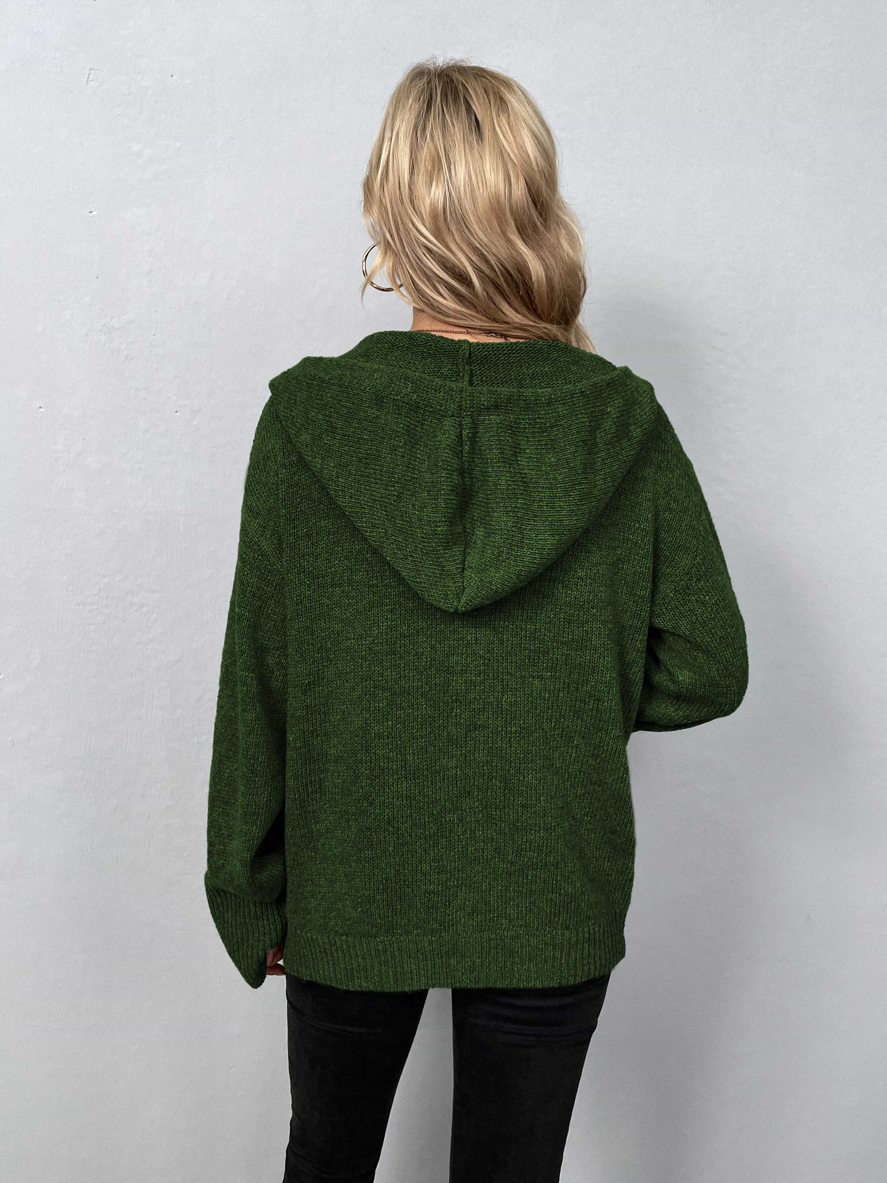 Maxct &Button-Down Long Sleeve Hooded Sweater