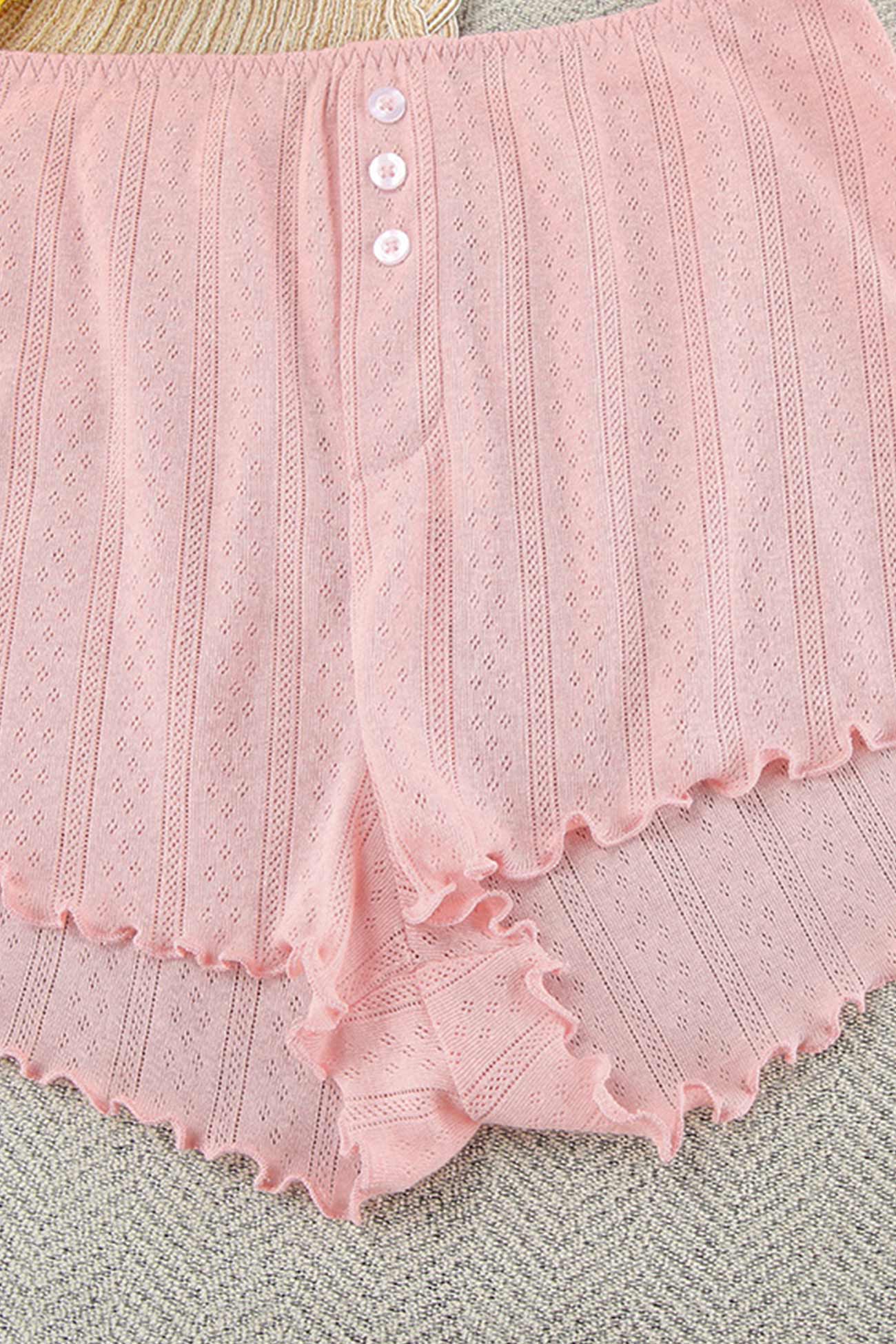OLCooL Knitted Cardigan Vest Three-piece Shorts Set