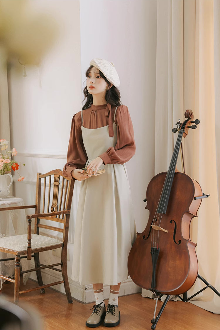 Bow Back Cami Dress & Blouse Set Maxct