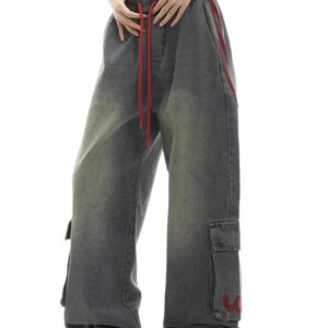High Waisted Baggy Jeans - Multi-pocket Maxct