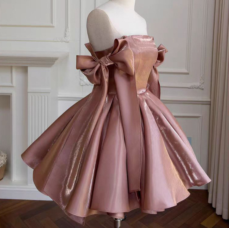 Maxct avant garde dress to impress French Retro Pettiskirt Bow Design Waist-Tight Birthday Short Banquet Dress Sling Dress