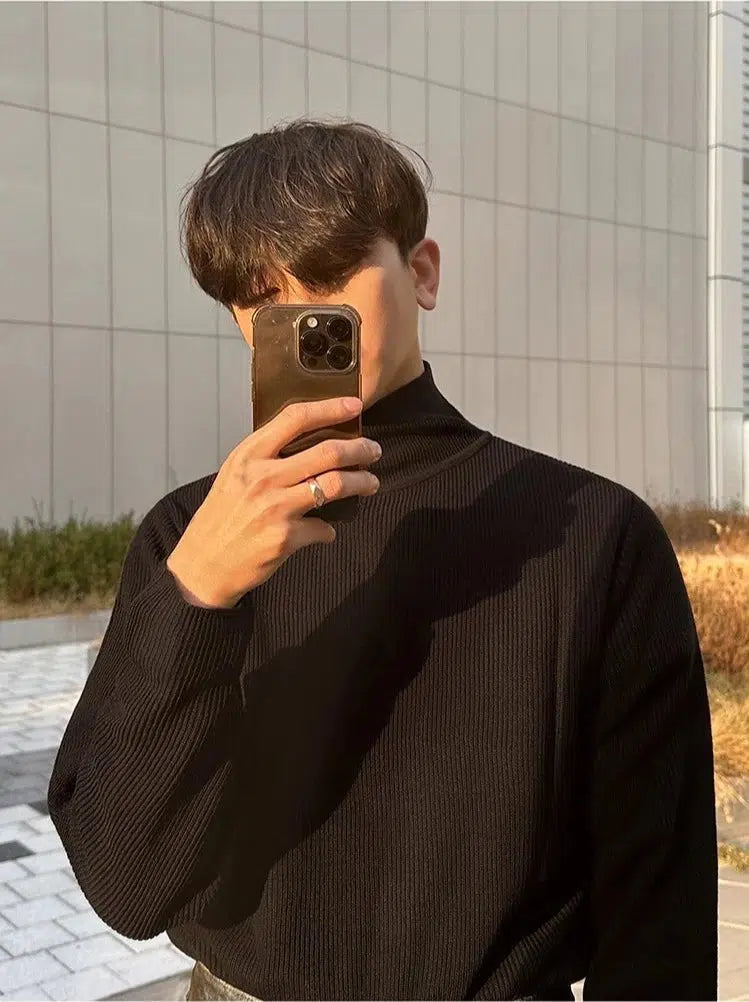 Maxct Semi-Turtle Collar Turtleneck Bottoming Sweater