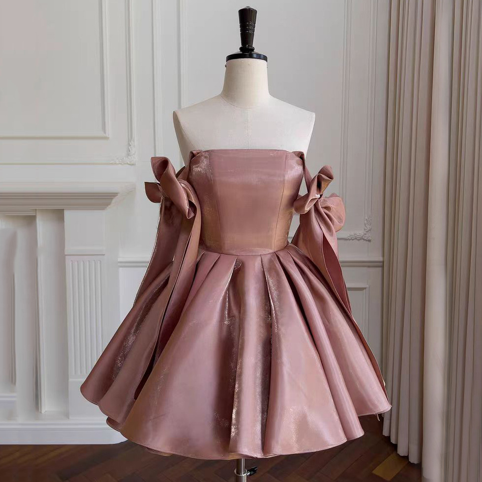 Maxct avant garde dress to impress French Retro Pettiskirt Bow Design Waist-Tight Birthday Short Banquet Dress Sling Dress