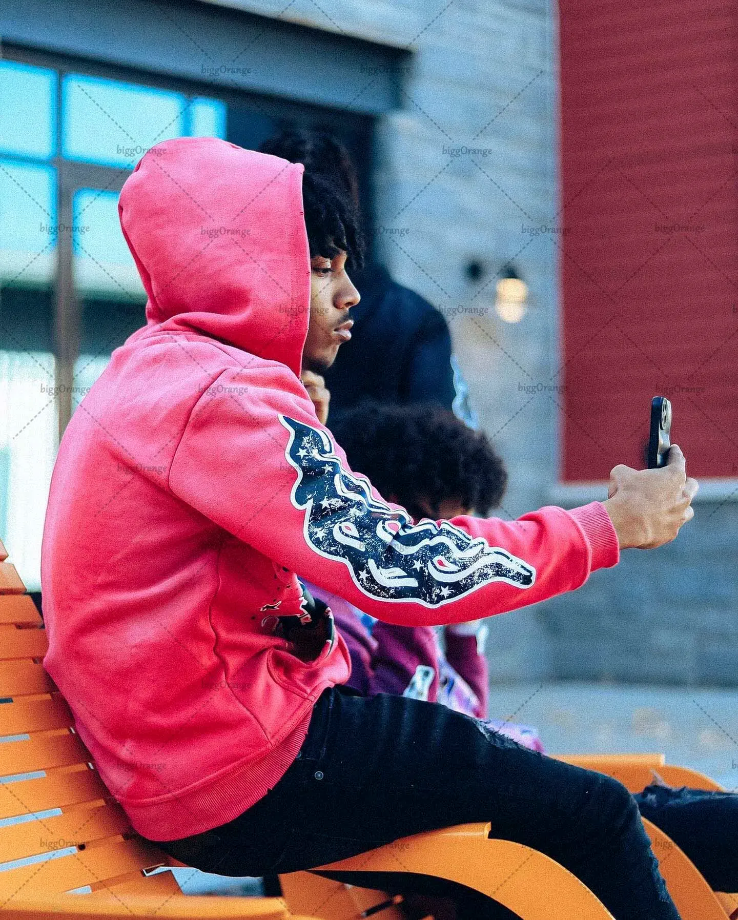 Fashion Trendy Color Letter Printed Oversize Hoodie Men's Y2K Spring and Autumn Retro Loose Pullover Sweatshirt Women's