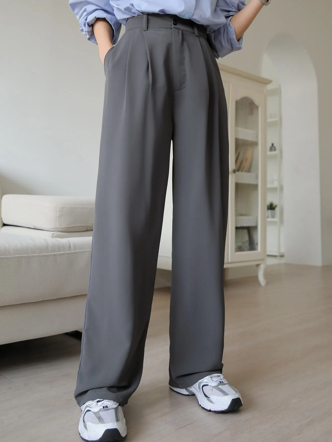 Maxct Fold Pleated Slant Pocket Pants