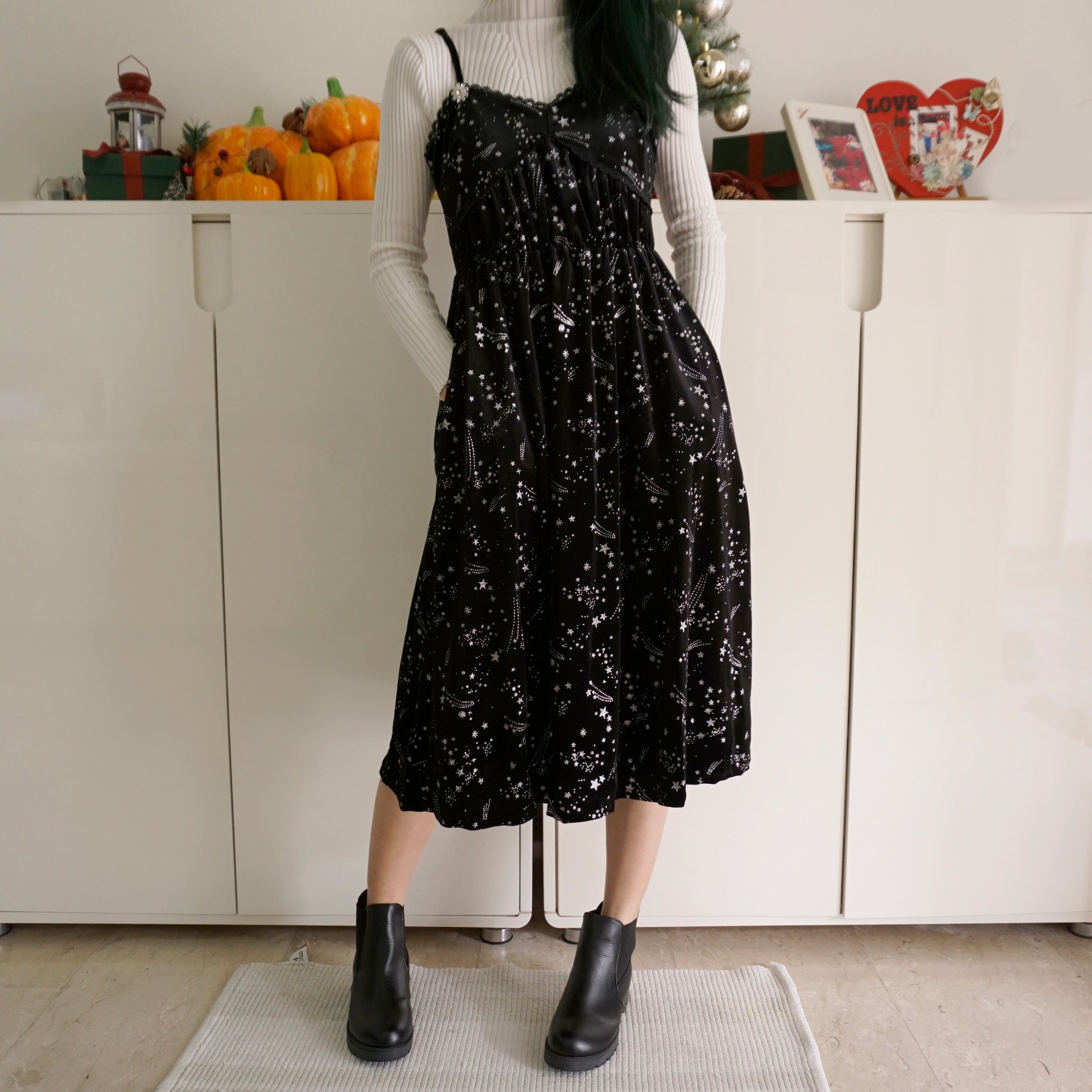 Starry Velvet Cami Midi Dress Maxct