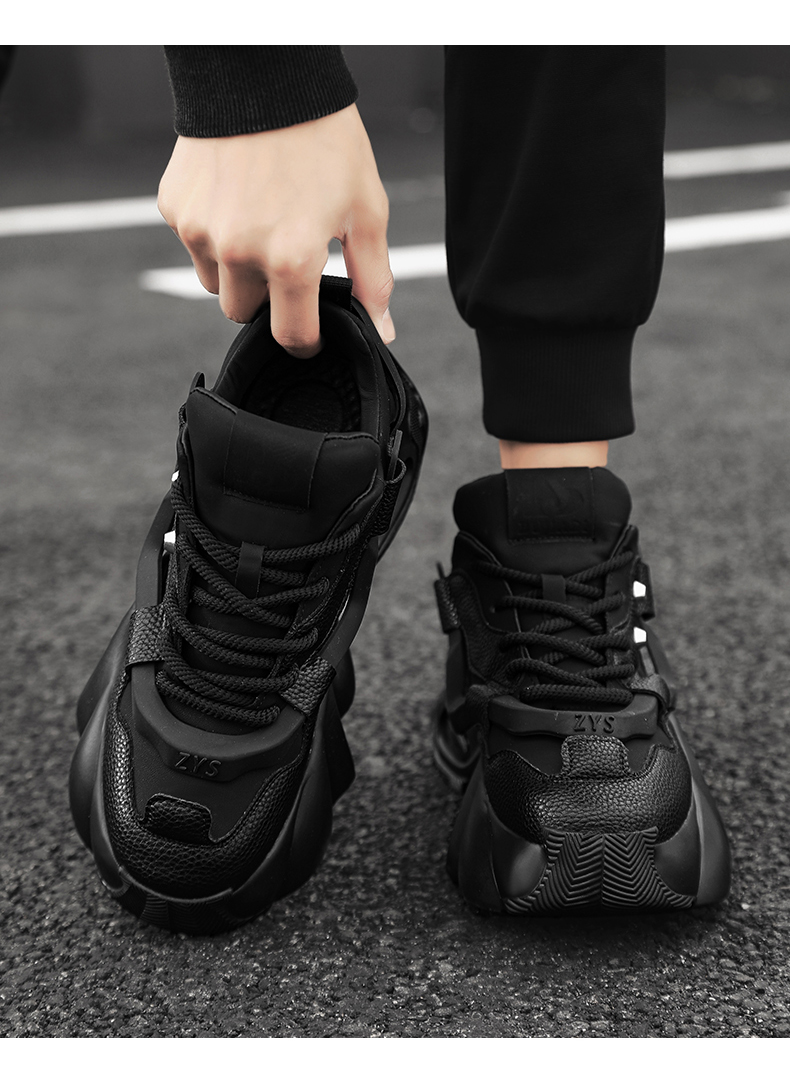 Casual Chunky Sports White Platform Sneakers for Men