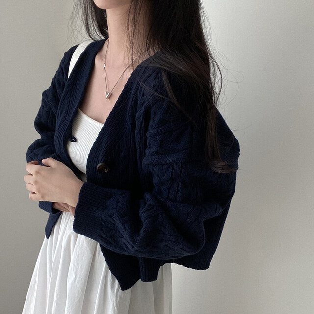 Maxct Cable Knit Oversized Button Cardigan