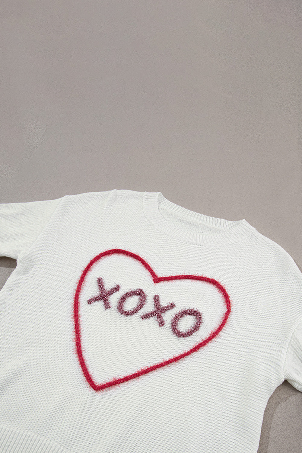 Maxct &XOXO Round Neck Drop Shoulder Sweater