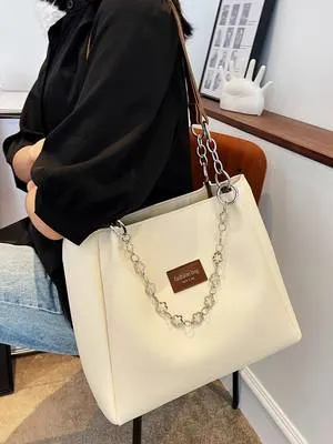 Contrast Binding Tote Bag - Women Tote Bags