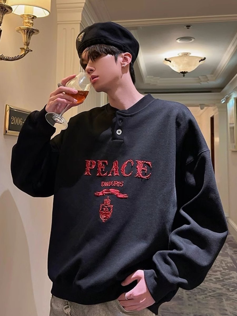 Maxct [Jh Homme] Logo Long-Sleeved Round Neck Sweater Na1557