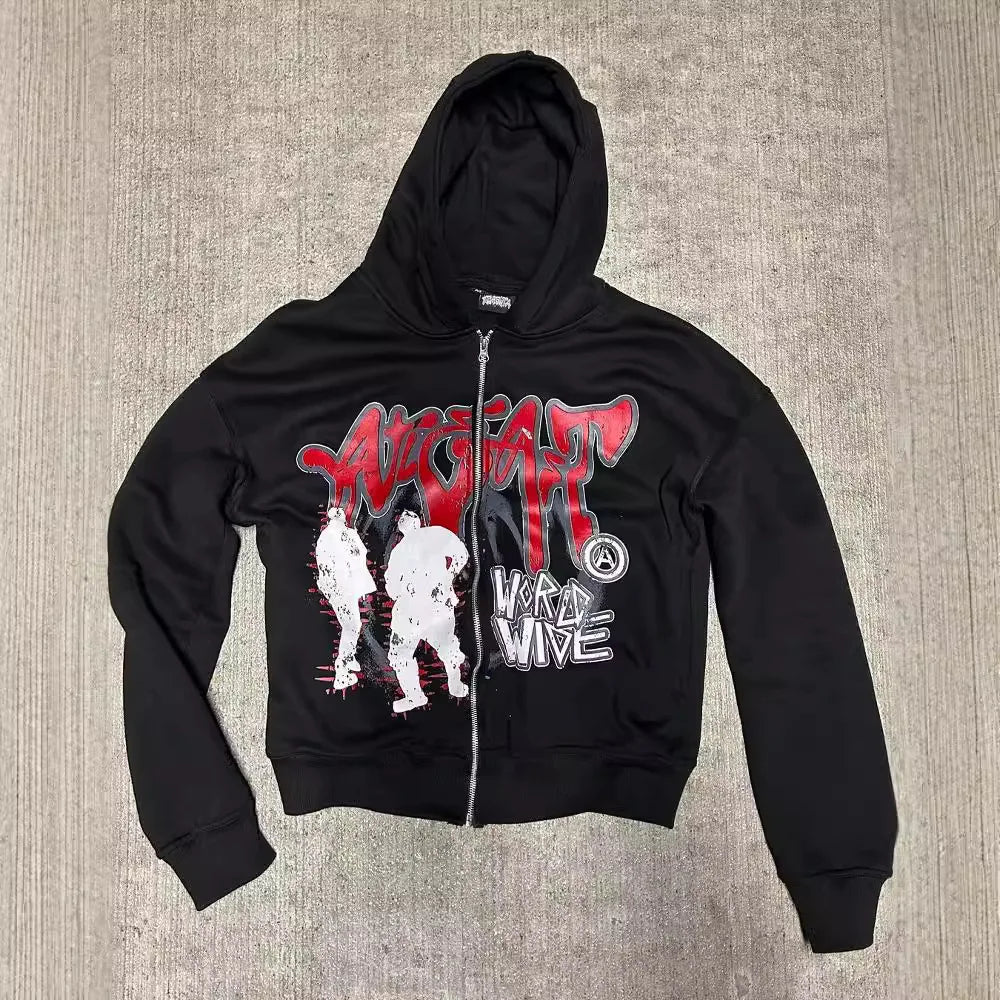 Maxct Y2k Pullover Long Sleeved Sweatshirt Vintage Printed Pattern Streetwear Tops Vintage Clothes Dark Punk School Outfit Ootd Jacket