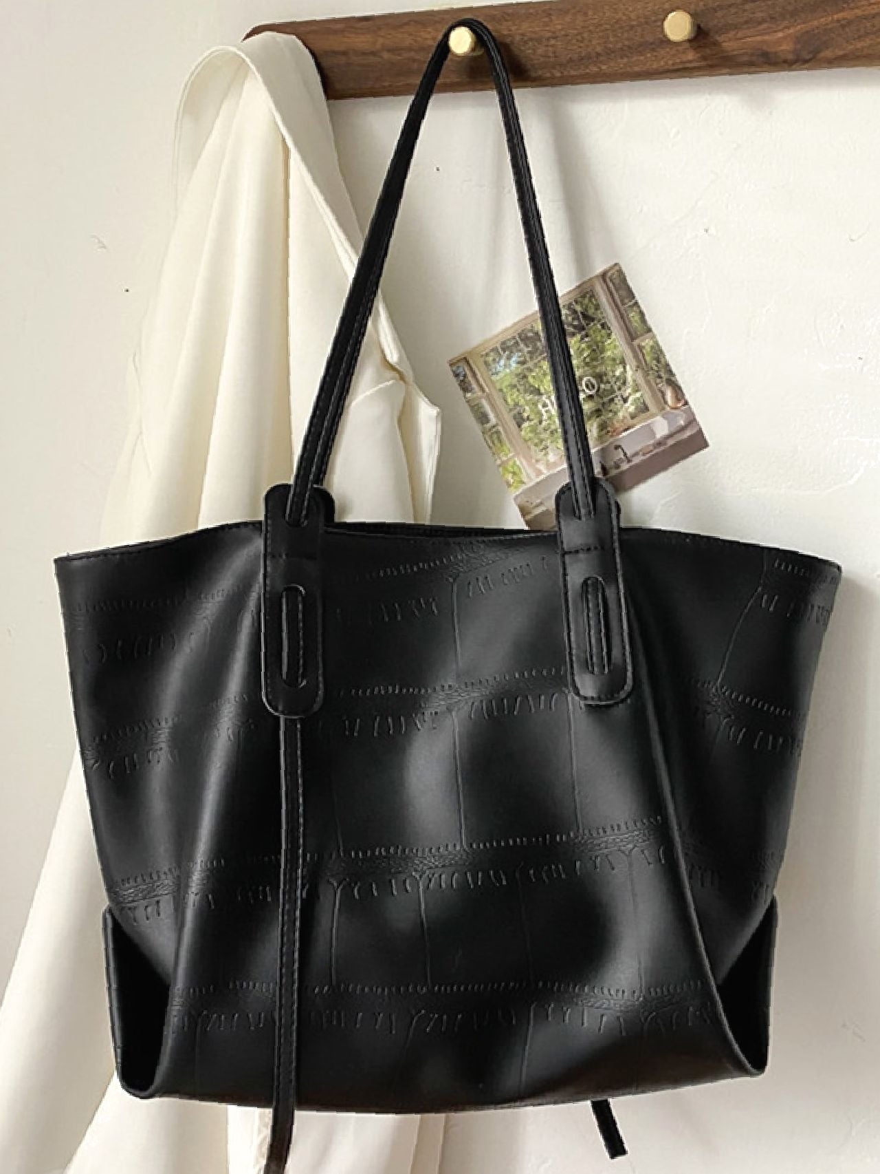 Maxct - Minimalist Textured Shoulder Tote Bag  - Women Tote Bags