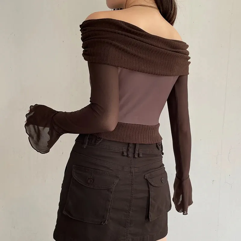 Maxct &Fairycore Butterfly Ruched Off Shoulder Top