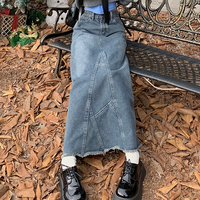 Teen Craft Denim Long Skirt Maxct
